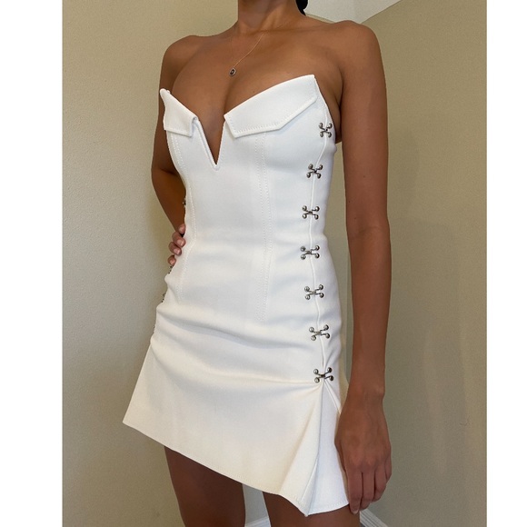 ❌SOLD❌Dion Lee White Sleeveless Accordian Pleat Dress XS - Picture 2 of 15